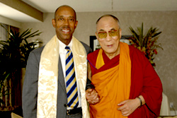 The XIV Dalai Lama with the Chancellor